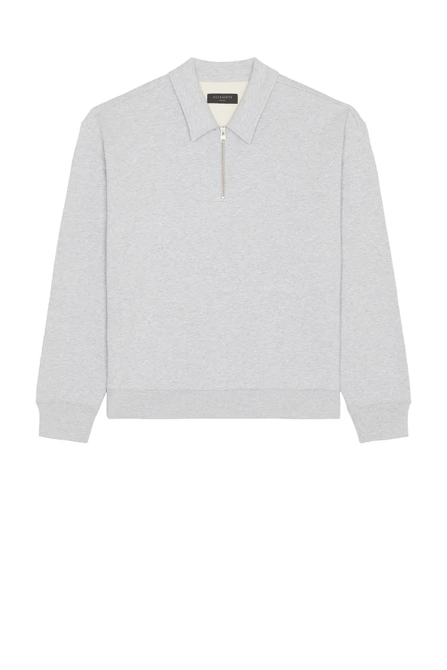 ALLSAINTS Milo Sweatshirt Polo in Light Grey Marl, photo 4 of 4 from REVOLVE (Canada)