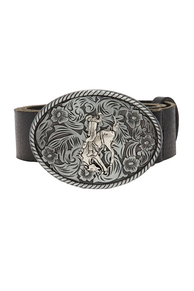 LAMARQUE Metal Buckle Leather Belt in Black, photo 3 of 3 from REVOLVE (Canada)