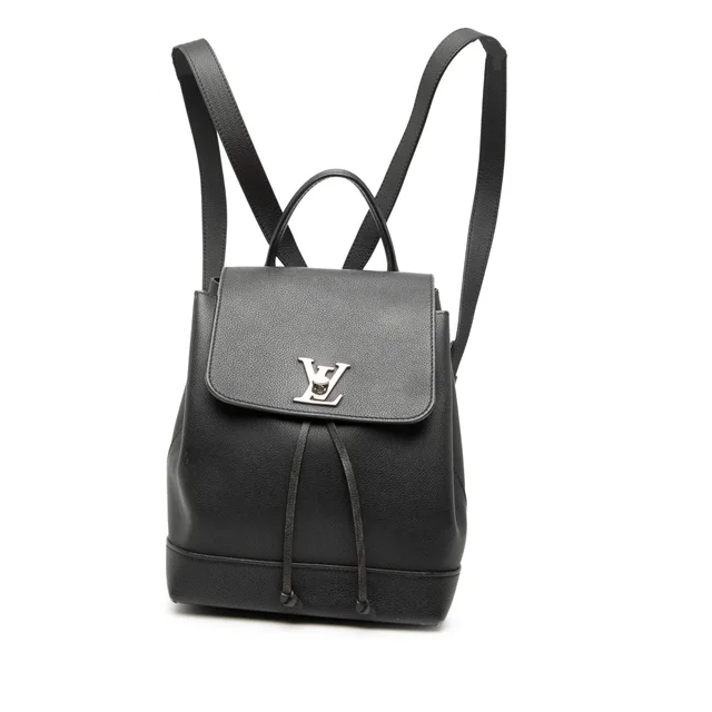 Black Louis Vuitton Taurillon Lockme Backpack in Black Leather from Designer Revival, photo 1 of 1