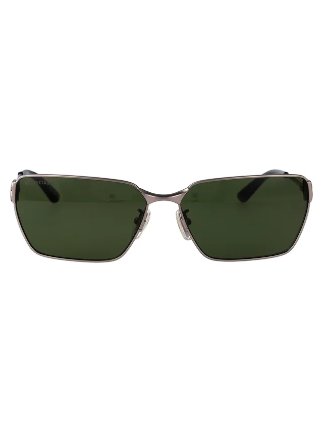 Balenciaga Bb0374sk Metal Rectangle Sunglasses — Green in Green from HEWI