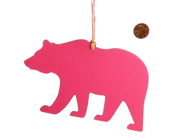 Hermès Rose Tyrien and Etoupe California Bear Petit H Charm in Taupe Silk from Ann's Fabulous Finds, photo 5 of 5