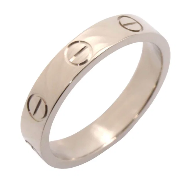 Cartier Mini Love Au750 White Gold Ring Size 49 in White from LuxUness