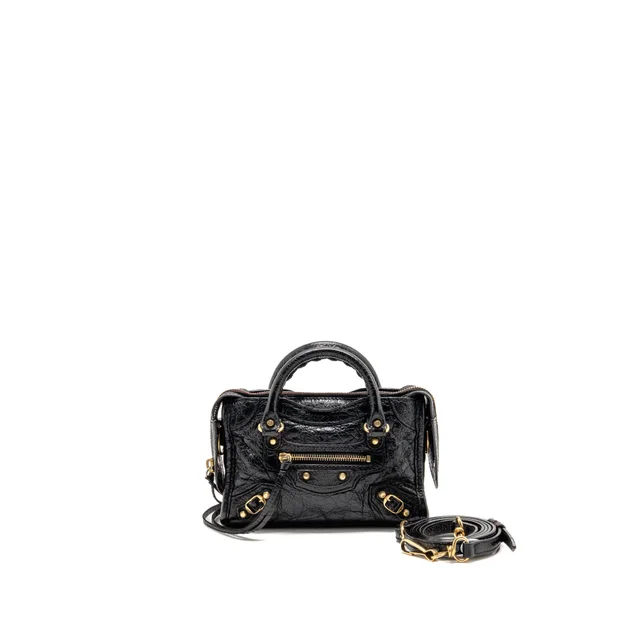 Balenciaga Nano Classic City Bag Arena lambskin Black GHW in Black Lambskin from EMIER