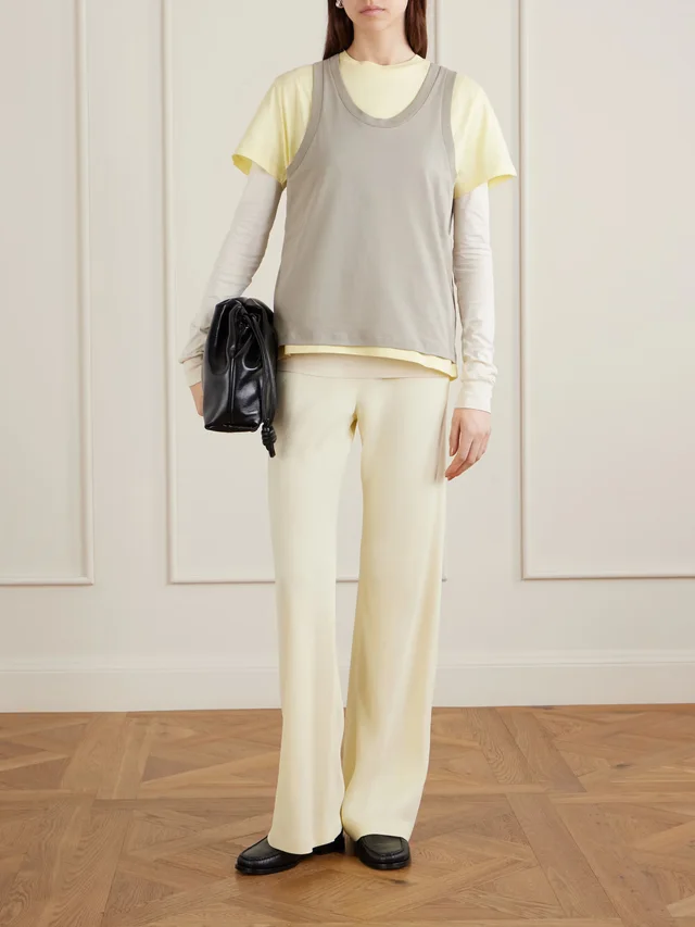 WARDROBE.NYC Crepe straight-leg pants in Yellow, photo 2 of 2 from NET-A-PORTER (Canada)