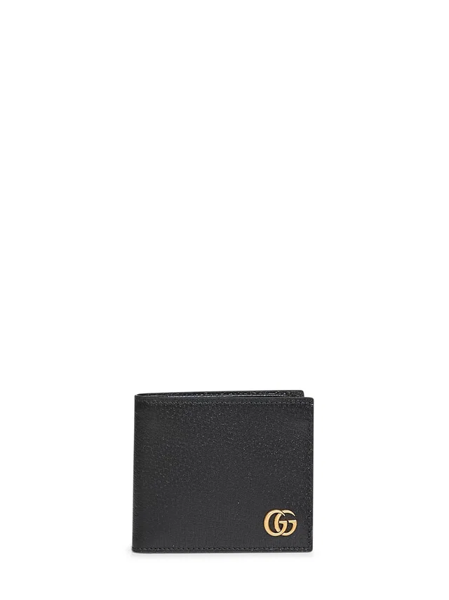 Gucci Gg Marmont Bi-Fold Wallet — Black Calf Leather & Cardholders in Black Calfskin from HEWI