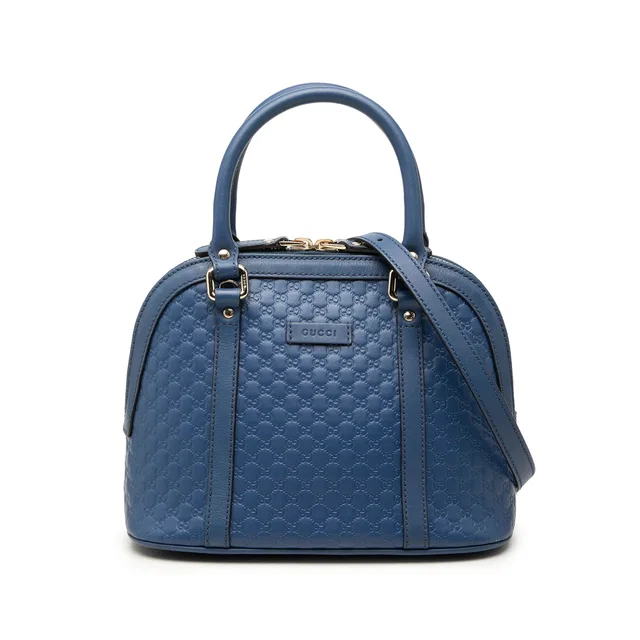 Blue Gucci Mini Microguccissima Dome Satchel in Blue Leather from Designer Revival, photo 1 of 1
