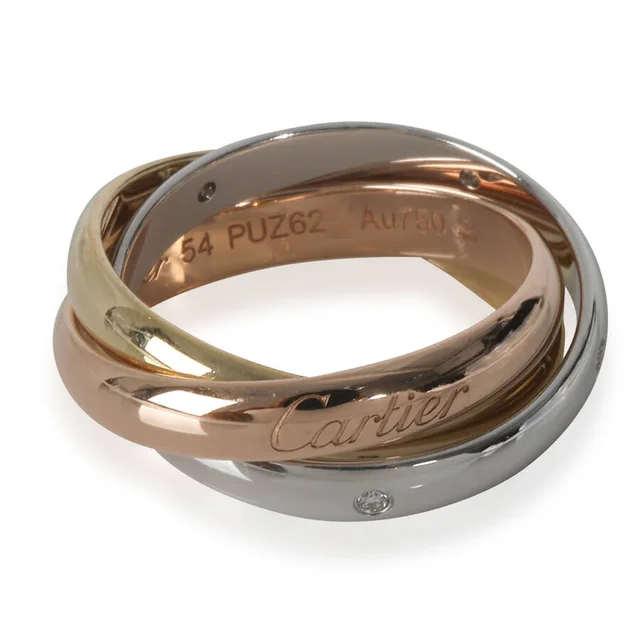 Cartier 3-Tone Gold Diamond 5 Diamond Trinity Ring in Gold from Jomashop.com