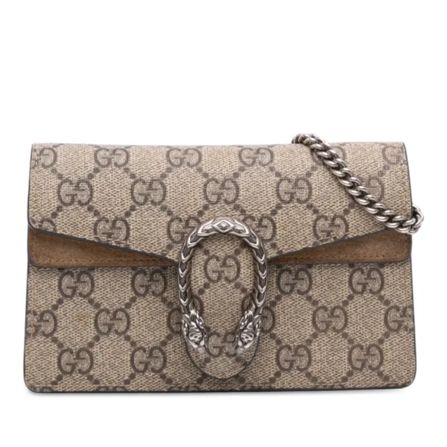 Beige Gucci Mini GG Supreme Dionysus Crossbody in Beige Suede from Designer Revival