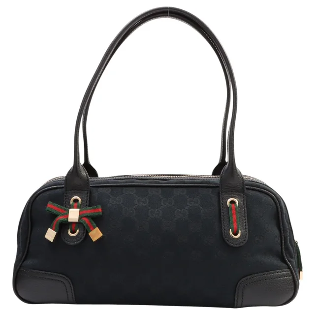 Gucci Canvas GG pattern shoulder bag Black from VINTAGE QOO TOKYO