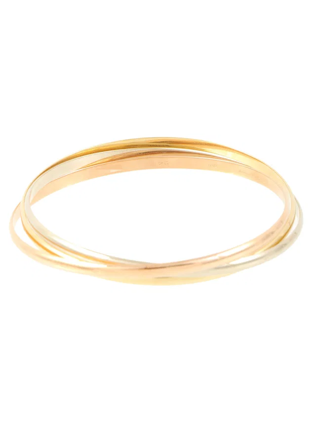 Cartier 18K Trinity Bangle Yellow Gold/Pink Gold/White Gold in White from VINTAGE QOO TOKYO