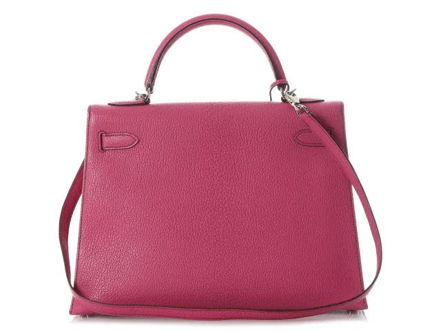 Hermès Fuchsia Chèvre Kelly 32 in Pink Goatskin from Ann's Fabulous Finds, photo 4 of 10
