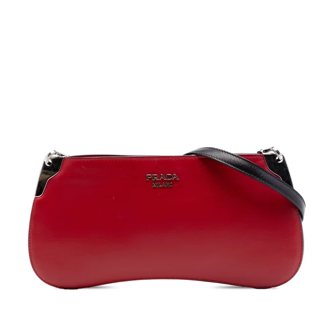 Red Prada City Calf Sidonie Crossbody in Red Calfskin from Designer Revival