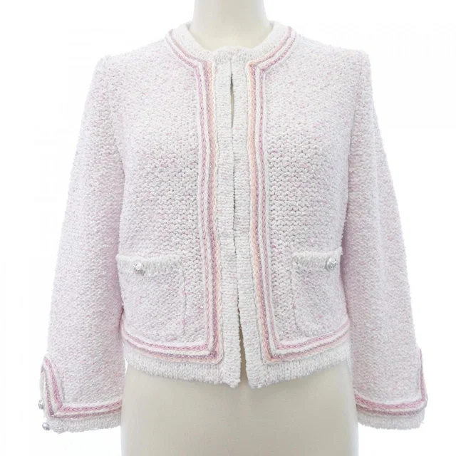 Chanel Collarless Jacket White in White from The Reluxe