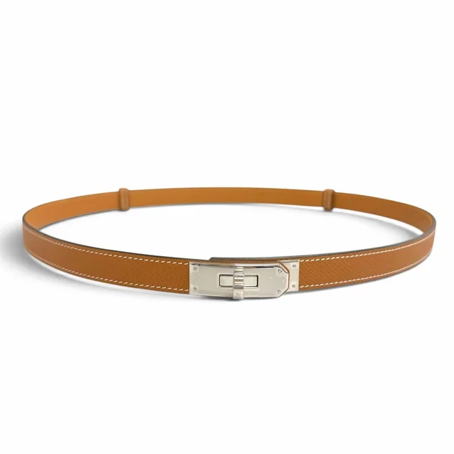 Hermès Kelly 18 Belt Veau Epsom Gold Silver in Gold Epsom leather from The Reluxe