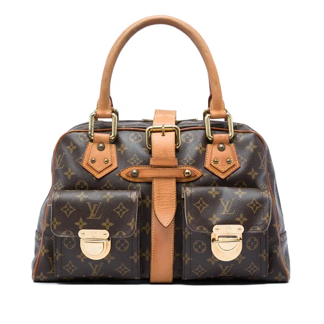Brown Louis Vuitton Monogram Manhattan GM Handbag in Brown Coated canvas from Designer Revival