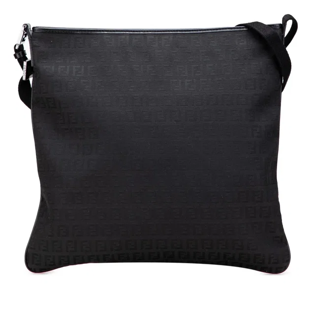 Black Fendi Zucchino Canvas Crossbody in Black Canvas from Designer Revival