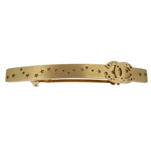 Chanel Barrette Hair Accessories Gold CC Star 03A in Gold from AMORE Vintage Tokyo