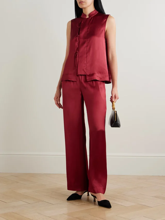 LIBEROWE Florence tie-detailed satin top in Pink, photo 2 of 2 from NET-A-PORTER (Canada)