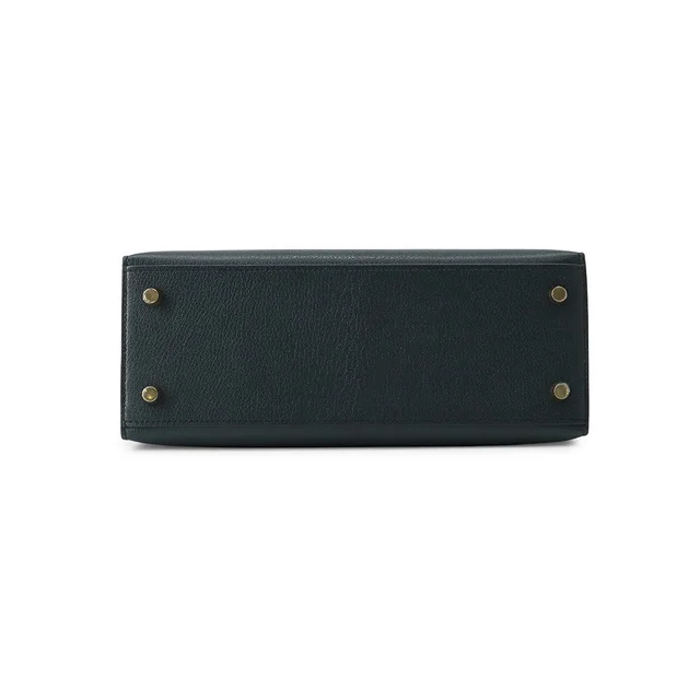 Hermès Kelly Sellier Vert Rousseau Chevre Shamqila Size 25 in Green Goatskin from GALLERY RARE, photo 2 of 3
