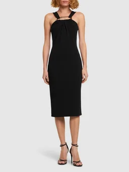 Michael Kors Collection Midi dress with square neckline in 95% Viscose, 5% Elastane, photo 2 of 5 from LUISAVIAROMA