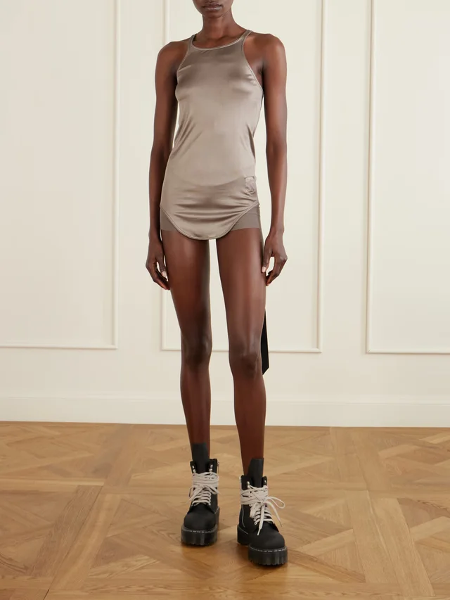 RICK OWENS Metallic jersey tank in Grey, photo 2 of 2 from NET-A-PORTER (Canada)