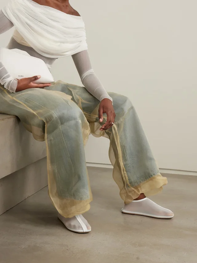 CHRISTOPHER ESBER Leather-trimmed mesh ballet flats in White, photo 2 of 2 from NET-A-PORTER (Canada)