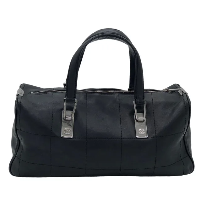 Chanel Square Stitch Cc Boston Bag Quilted Leather - Black - Large in black Leather from Poshmark, photo 1 of 1