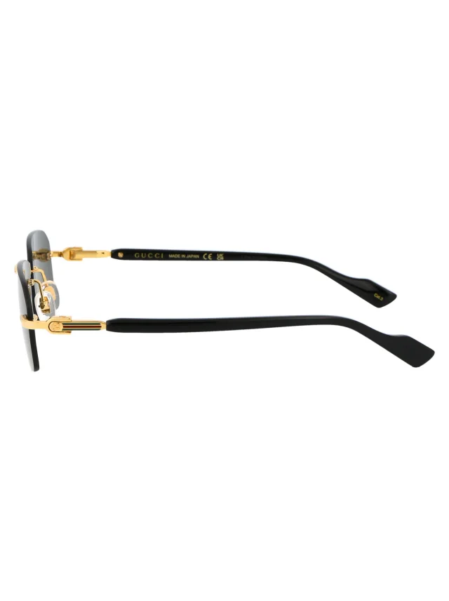 Gucci Gg1221s Rectangle Rimless Sunglasses — Gold Acetate in Gold from HEWI, photo 3 of 3
