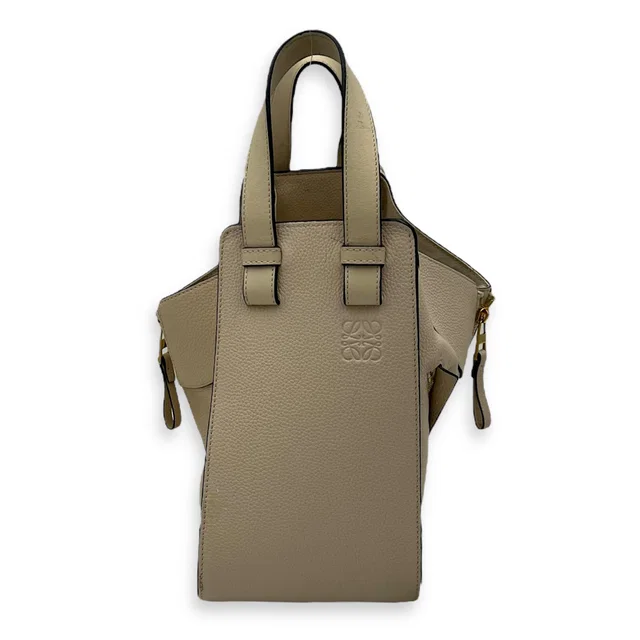 Loewe Hammock Small Beige Shoulder Bag in Beige Calfskin from Luxury Promise