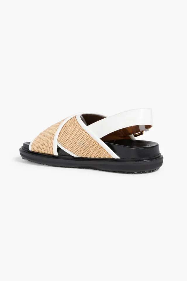 Marni Fussbett Faux Raffia and Leather Slingback Sandals, photo 3 of 4 from THE OUTNET