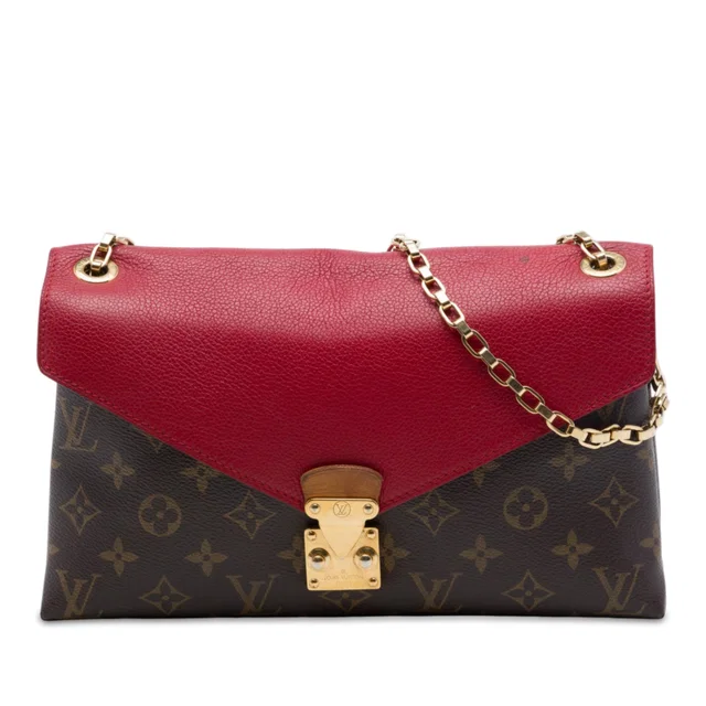 Brown Louis Vuitton Monogram Pallas Chain Shoulder Bag in Brown Coated canvas from Designer Revival