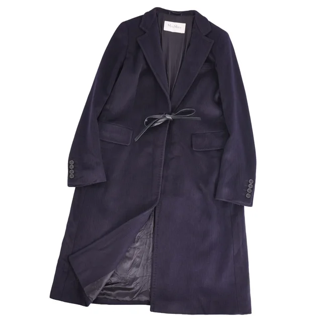 Max Mara Coat White Tag Long Leather Belle in White Leather from The Reluxe
