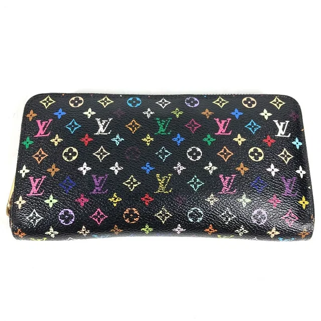Louis Vuitton Wallet Zippy Monogram Multicolor Canvas Noir Black in Black Canvas from The Reluxe
