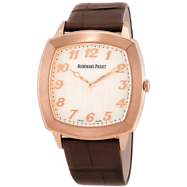Audemars Piguet Tradition Silver Dial Mens Watch 15335OR.OO.A092CR.01 in brown|pink|silver|gold|gray|red Leather from Jomashop.com