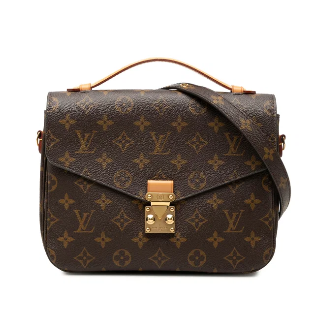 Brown Louis Vuitton Monogram Pochette Metis Satchel in Brown Coated canvas from Designer Revival