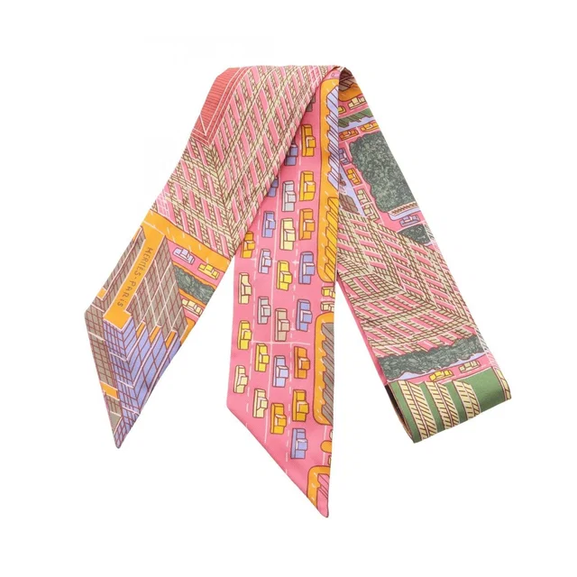 Hermès Scarf Twilly Pantin City Ribbon Silk in Silk from The Reluxe