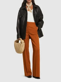 Tory Burch Wide-leg trouser with pleats in 94% Polyester, 6% Elastane, photo 2 of 5 from LUISAVIAROMA