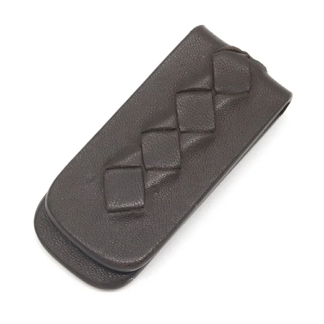 Bottega Veneta Money Clip Intrecciato 169719 Dark Brown Bill Wallet For Men B... in brown|red Woven leather from Poshmark