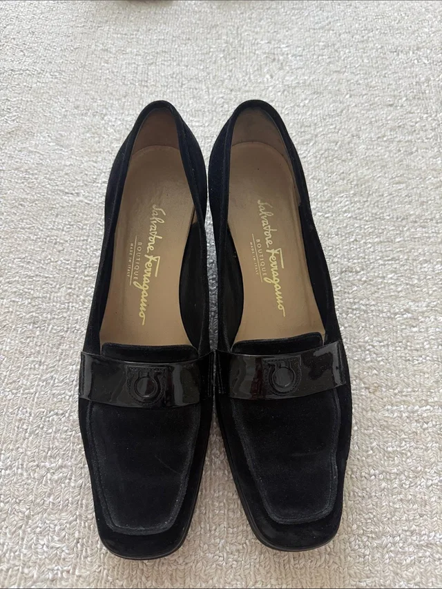 Ferragamo Suede Wedge Loafers - Size 7.5 in black Suede from Poshmark