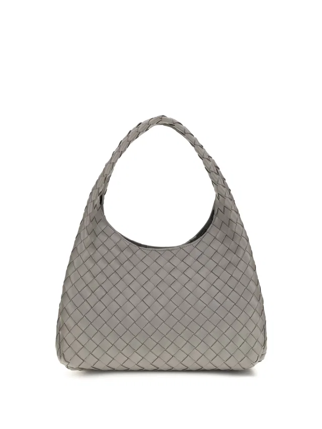 Bottega Veneta Campana Shoulder Bag — Gray Lambskin in Grey Lambskin from HEWI