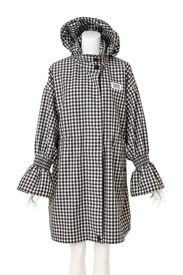 Burberry 2020 S/ Gingham Ruffle Rain Coat from Recess LA