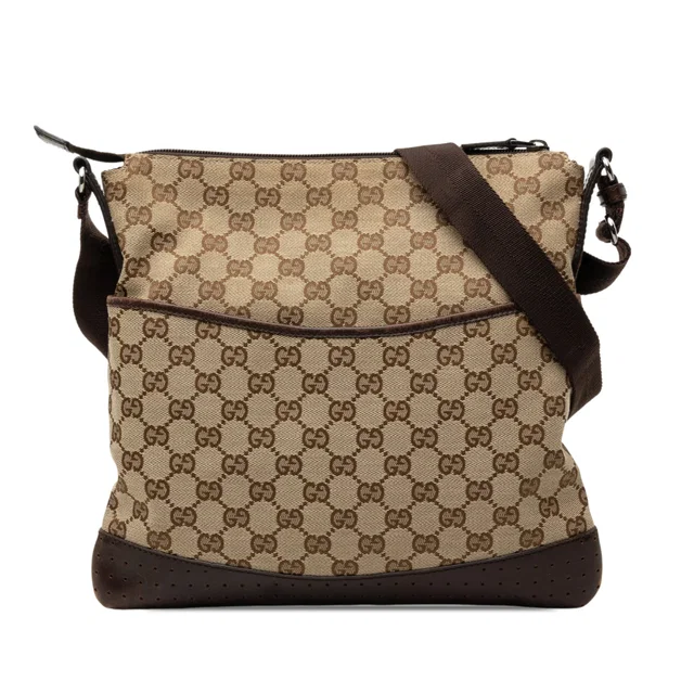 Beige Gucci GG Canvas Crossbody in Beige Canvas from Designer Revival