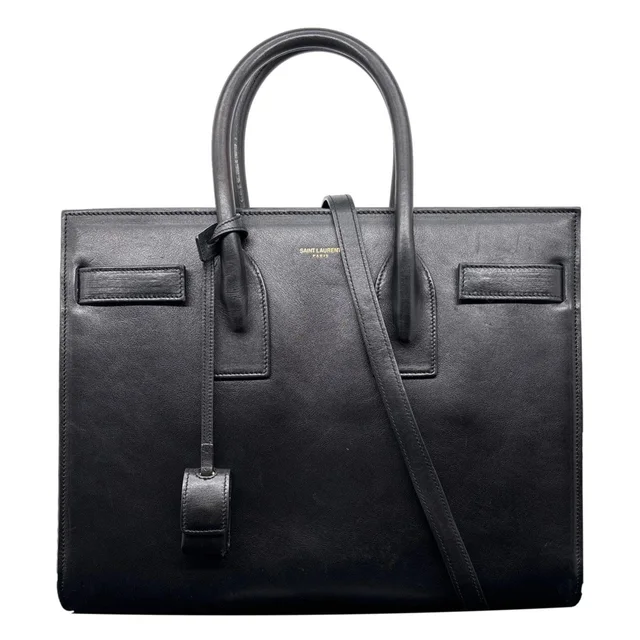 Saint Laurent Sac De Jour Small Calfskin Leather Tote Bag Black in Black Calfskin from Dallas Designer Handbags