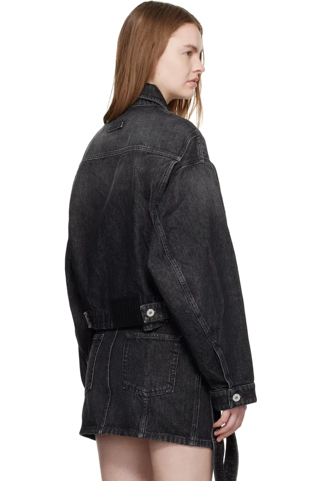 Jean Paul Gaultier Black Oversized Strap Denim Jacket, photo 3 of 4 from SSENSE