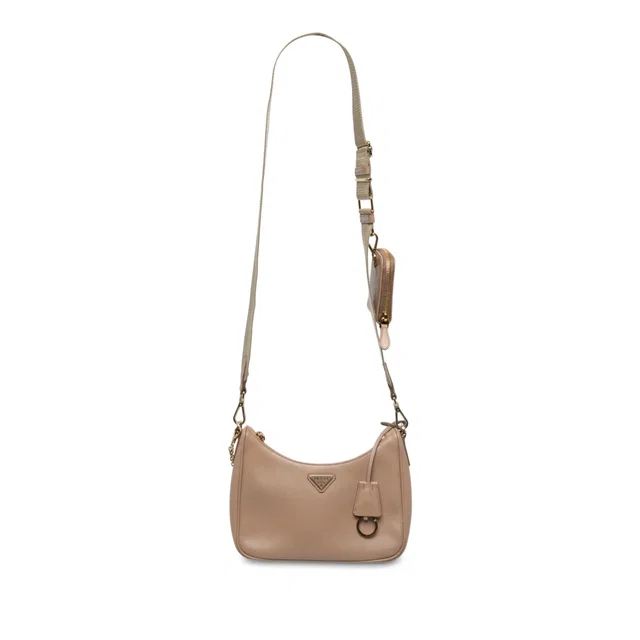 Beige Prada Saffiano Lux Re Edition 2005 Satchel in Beige Saffiano leather from Designer Revival