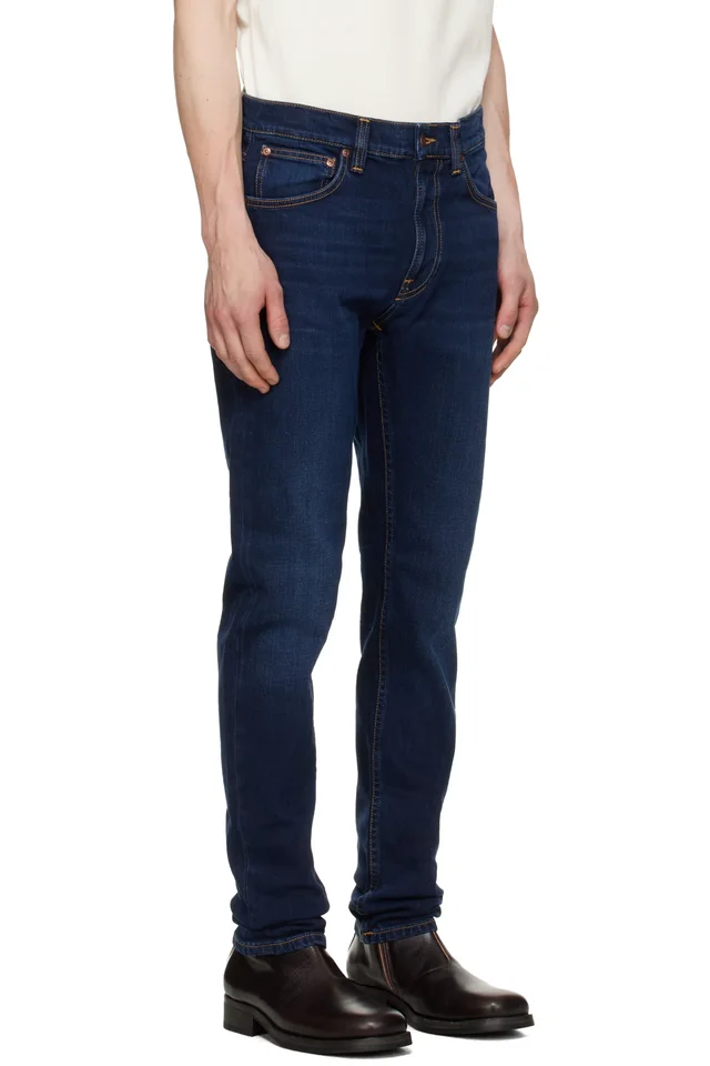 Nudie Jeans Navy Lean Dean Jeans, photo 2 of 4 from SSENSE