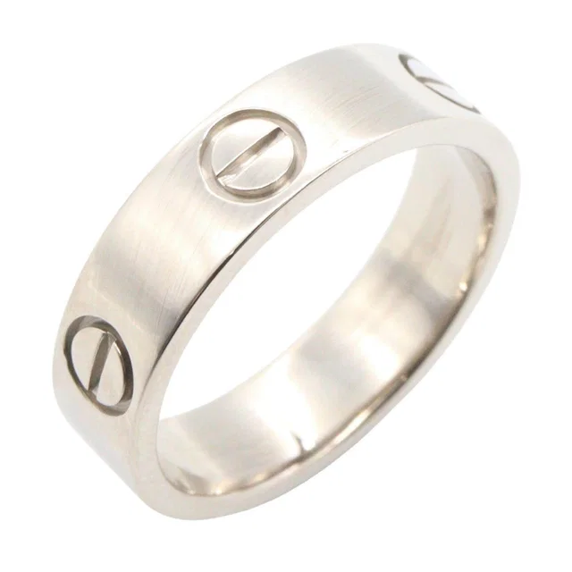 Cartier Love Au750 White Gold Ring Size 14.5 in White from LuxUness