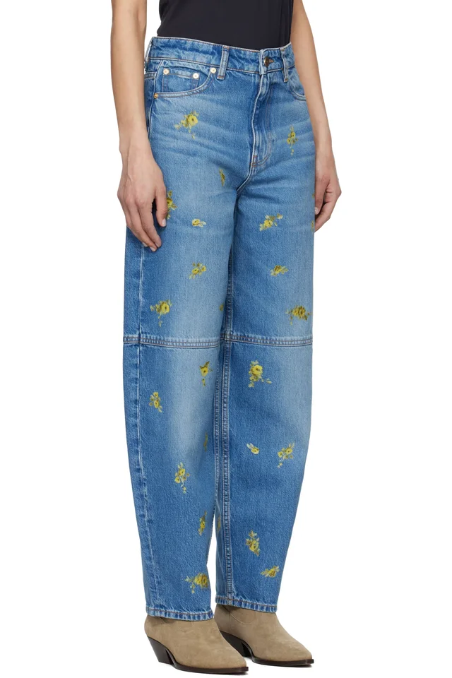 GANNI Blue Printed Stary Jeans, photo 2 of 2 from SSENSE