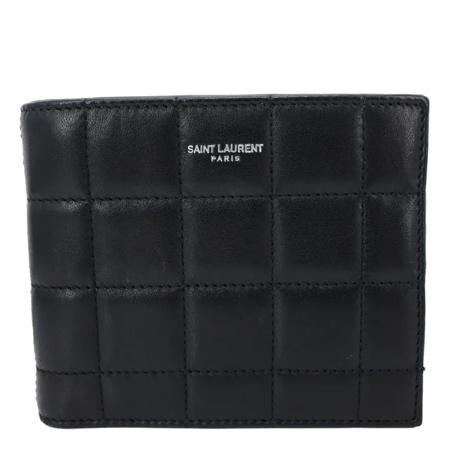 Saint Laurent Leather Men's Bifold Men's Wallet Black in Black Leather from Dallas Designer Handbags