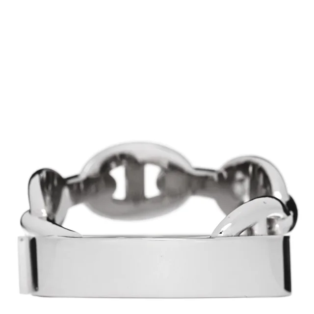 Hermès 18K White Gold Kelly Diamond Double Tour Chaine d'Ancre Pave Ring 50 5. in White from FASHIONPHILE, photo 3 of 4